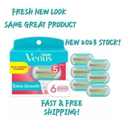 🆕️❗️🚺GILLETTE VENUS Extra Smooth Women's Razor 5 Blade 🪒6 Cartridges W/🥑oil • $15.45