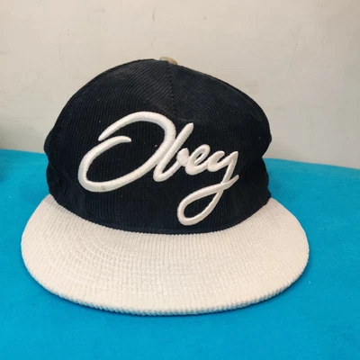 £16.99 • Buy Obey Clothing Unisex Corduroy Strapback Black And White Hat Cap 