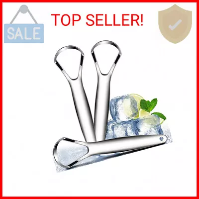 Tongue Scraper 3pcs Tounge Scrappers Medical Grade Metal Stainless Steel Tongu • $8.29