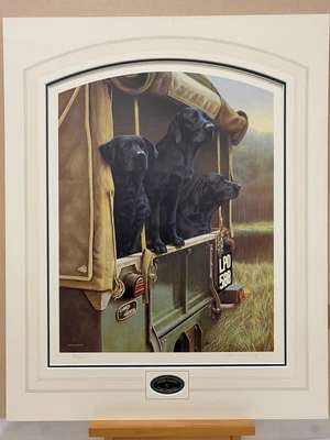 £995 • Buy Nigel Hemming - Under Canvas - Black Labradors (Mounted) - In Stock