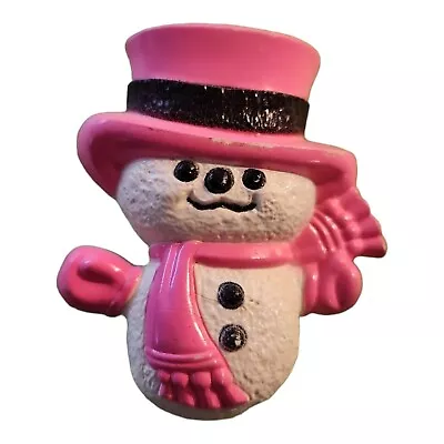 Vintage 1974 Avon Fragrance Snowman Pin Pal  Empty Glacé Compartment Pink Hat • $9.99