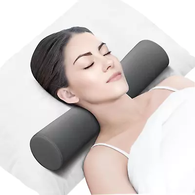 Neck Pillow For Sleeping Cylinder Microbead Pillow With Washable Zippered Cover • $31.92