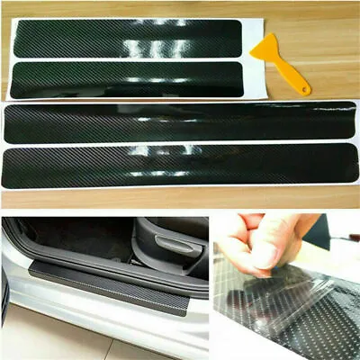 4pcs Real Carbon Fiber Car Scuff Plate Door Sill Cover Panel Step Protector • $16.89
