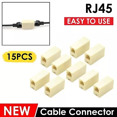 15x RJ45 Coupler Cat5e Cat6 Ethernet Cable Extender Joiner LAN Adapter Connector • $12.49