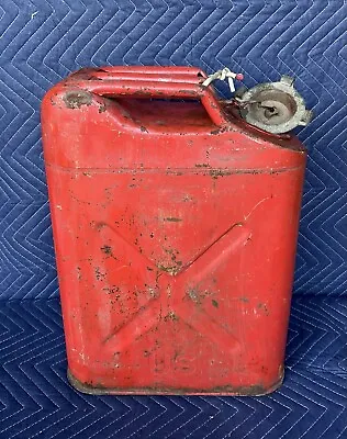 Vintage US Military Jerry Can Metal 20 Liter/5 Gallon Red • $22.50