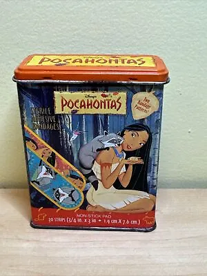 Disney's  Pocahontas Metal Tin Box Kid Care Band Aid Hinged Container • $9.99