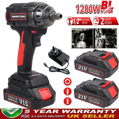 View Details 1/2  Cordless Electric Impact Wrench Drill Gun Ratchet Driver 1000Nm W/2 Battery • 33.11£