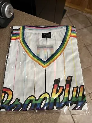 2023 Brooklyn Cyclones Pride Night Rainbow Gay Lgbtqia Baseball Jersey Sga Xl • $29.99