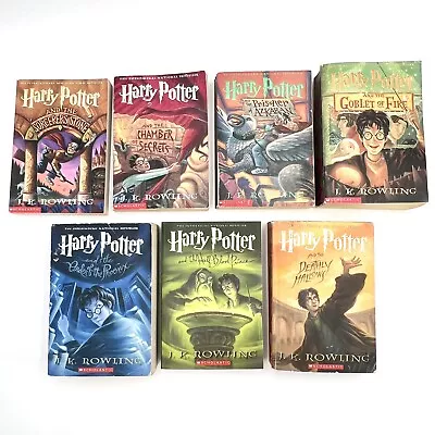 HARRY POTTER Complete Book Set 1-7 Soft Cover Paperback Collection Scholastic • $37.99