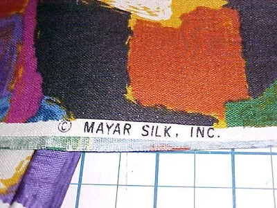 Fabric Craft Mayar Silk Inc. Multi-Color 44  Wide 44  Long Gorgeous Vintage New • $35