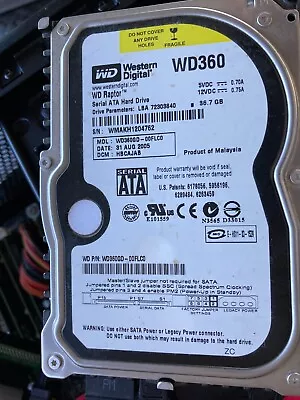 Western Digital  Raptor SATA 36.7Gb 3.5  10000RPM Hard Drive WD360GD-00FLC0 • $59.95