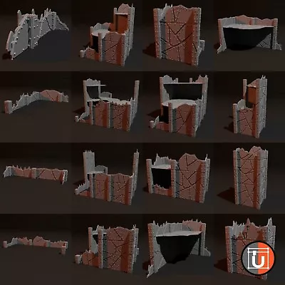 WARHAMMER 40K Styled GrimDark Ork Barricades & Buildings 28mm 3d Printed PLA FDM • £3.99