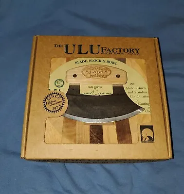 Great Alaska ULU Company Original Chopping Set Knife & Wood Bowl NEW Never Used • $15.99