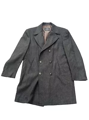 Hickey Freeman Men’s 40R Classic Gray Overcoat Vintage Made In USA • $75