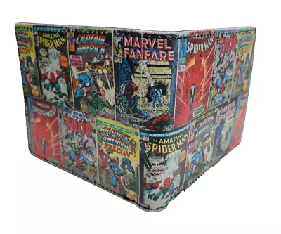 MARVEL COMICS All Over Print Leather Bifold Wallet All Characters Credit Card • $19.95