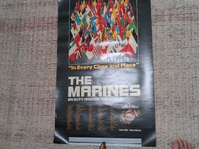 US Marine Corps Poster On Duty Around The World In Every Clime' And Place Rare • $39.95