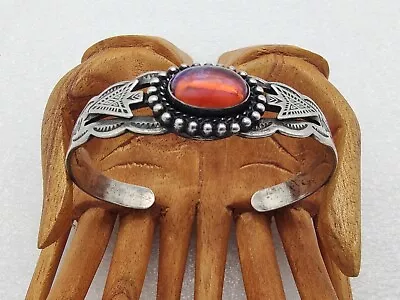 Vtg Navajo Handmade Fred Harvey Era Sterl Silver Dragon's Breath Arrow Bracelet • $125