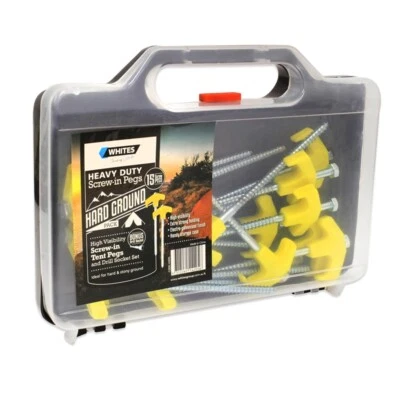 $31.50 • Buy Whites Wires Screw In Tent Pegs, Electro-Galvanised Finish Strong Holding 15 Pck