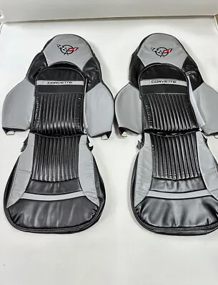 Corvette C5/Z06 Sports 1997-2004 Synthetc Leather Seat Cover Color Black Grey • $220