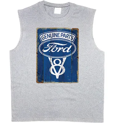 $12.95 • Buy Men's Sleeveless Shirt Ford V8 Mustang Racing Trucks Muscle Tee Tank Top
