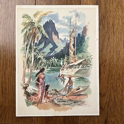 1959 MATSON LINES S.S. MATSONIA Vintage Tiki Ship Menu Honolulu To San Francisco • $9.99