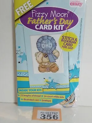 £2.49 • Buy CROSS STITCH KIT Fizzy Moon Bear Happy Father's Day Bookmark Card Kit No. 1 Dad
