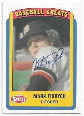 MARK FIDRYCH Autographed Signed 1990 Swell Greats Card Detroit Tigers COA • $25