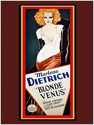 Marlene Dietrich Blonde Venus Movie Decor Poster. Home Graphic Art Design 4009 • $53