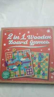 Playwrite Wooden 2 In 1 Board Games ( Snakes & Ladders & Ludo) • £3.50