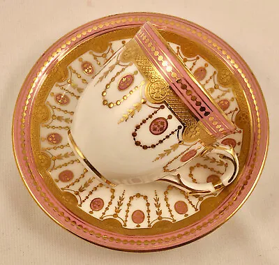 Antique Mintons Demitasse Cup & Saucer Raise Gold Made For Tiffany • $195