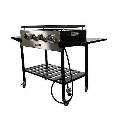 WoodEze 4-Burner Flat Top Griddle Gas Grill - Black And Stainless Steel • $299.99