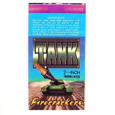 Tank 2-Inch Fireworks Cracker Label 1990s Firecracker Vintage Military Art C2295 • $17.97