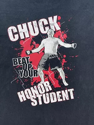 Black Vintage Cage Fighter Chuck Liddell Beat Up Your Honor Student MMA Shirt XL • $24.50