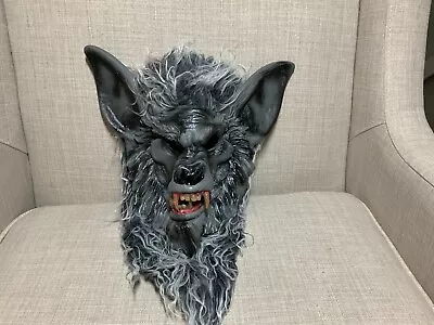 Ferocious Fangs Werewolf Adult Mask Head Halloween Accessory Grey Wolf Unbranded • $18