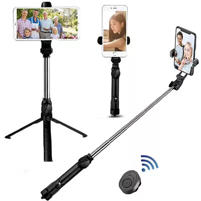 360° Bluetooth Selfie Stick Tripod With Remote For IPhone 12 Pro Max 11 Samsung • £11.45