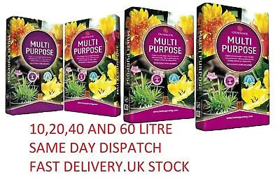 10 20 40 60 Litre Growmoor Multi-Purpose Compost Bag Plants Flowers Garden Seeds • £6.49