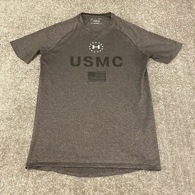 Under Armour USMC Mens T-Shirt Small Gray United States Marine Corps Adult S • $18.88