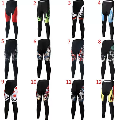 Men's Cycling Trousers Gel Padded Cycling Pants Tights Long Cycling Leggings • £22.20