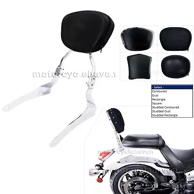 $129 • Buy Passenger Chrome Cushion Backrest Pad Sissy Bar For Yamaha V-Star 950 1300
