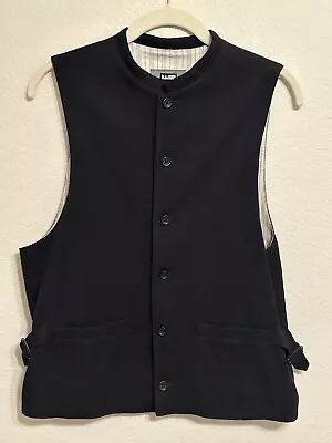 Vintage Wilke Rodriguez Men Black Stand-up Collar Vest Size Medium Wool & Rayon • $29.99