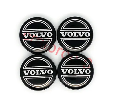 New 4pc Set Of 4 Volvo Black Center Wheel Hub Caps Cover Logo Rims 3546923 • $18.89