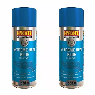 2x Hycote Blue Extreme Heat VHT Spray Paint 400ml Exhaust Engine High Temp • $25.20