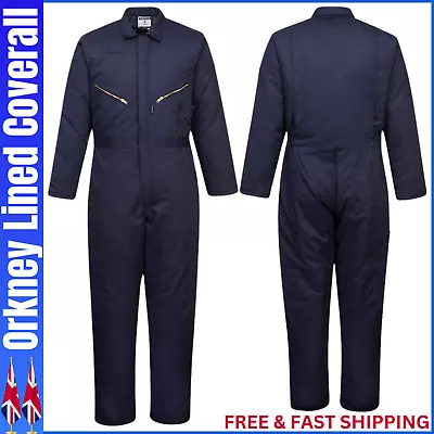 Portwest Orkney Lined Coverall Overall Liner Winter Thermal Padded Boilersuit UK • £44.75