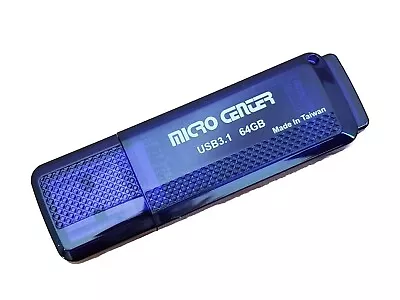 Micro Center 64GB USB 3.1 Flash Drive Blue Capped End • $13.96