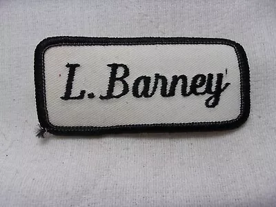 L. Barney Used Embroidered Vintage Sew On Name Patch Tags Black On White • $6