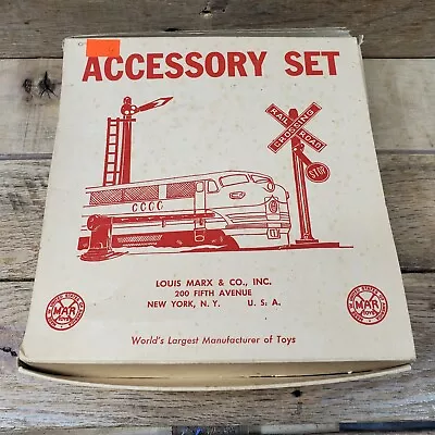 Vtg 1950s Marx O/O27 Red Plastic Railroad Crossing Accessory Set  W Box Vintage • $19.95