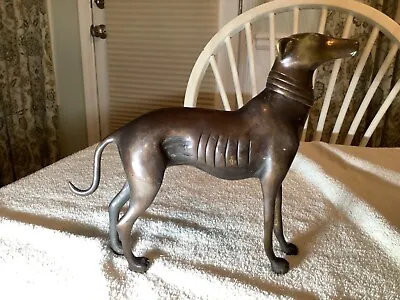 Vintage Bronze Greyhound Whippet Dog Sculpture Statue Art Deco Style ~8  X 9   • $50