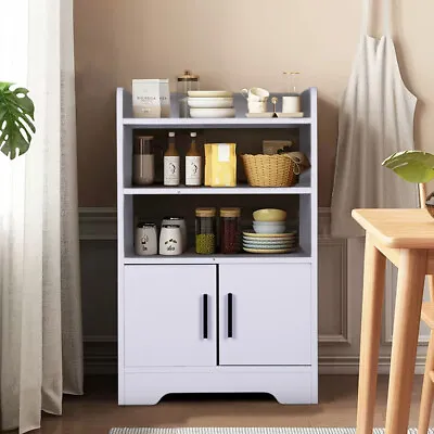 Wooden Dining Sideboard Kitchen Cupboard Storage Shelves Cabinet Buffet Table UK • £45.95