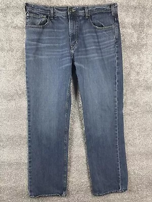 Mustang Jeans Mens 38X34 Blue Straight Pockets Worn Western Cowboy Work Faded • $29.99