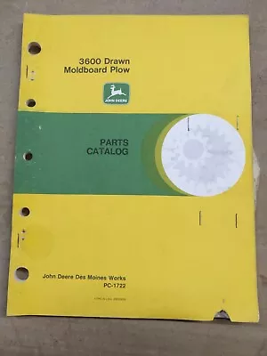 John Deere 3600 Drawn Moldboard Plow Parts Catalog PC-1722 • $14.85